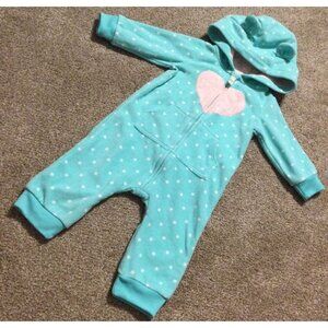 6M VGUC Carter's Hooded Fleece Romper